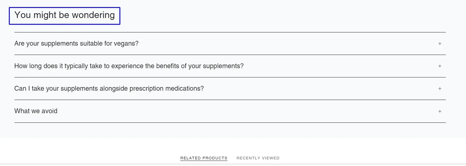 FAQ page